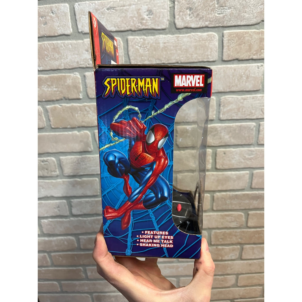 Spider-Man Marvel Talking Bobblehead 6” 2003 NEW Way Out Toys