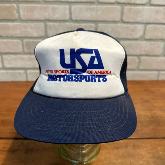 USA MOTORSPORTS RACING MOTRCYCLE MESH RETRO SNAPBACK HAT