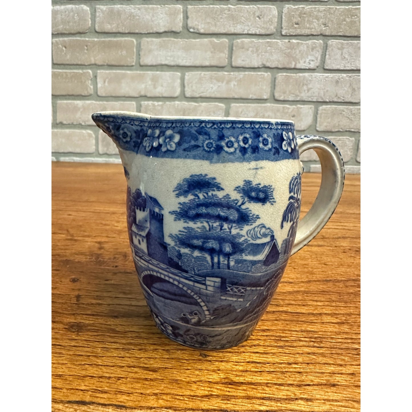 Antique Copeland Spode's Tower Small Pitcher Creamer England Blue & White