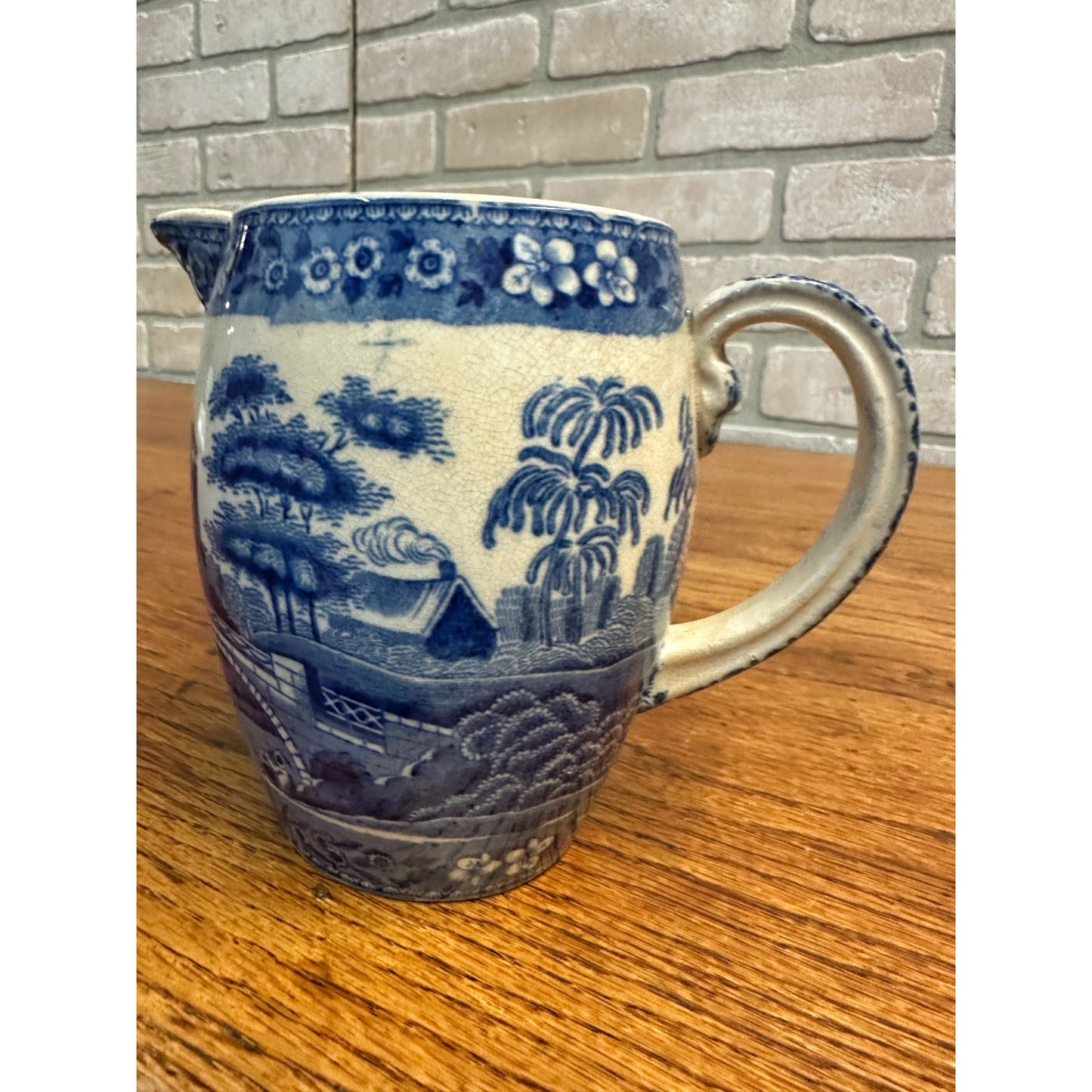 Antique Copeland Spode's Tower Small Pitcher Creamer England Blue & White