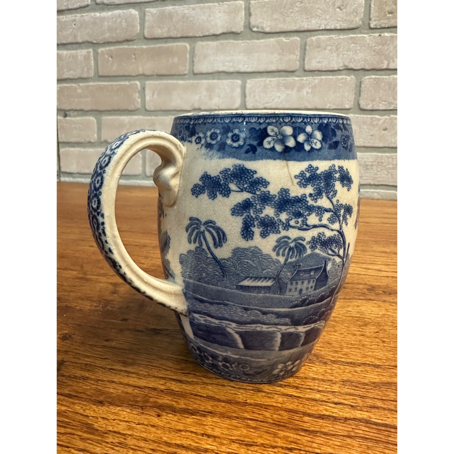 Antique Copeland Spode's Tower Small Pitcher Creamer England Blue & White