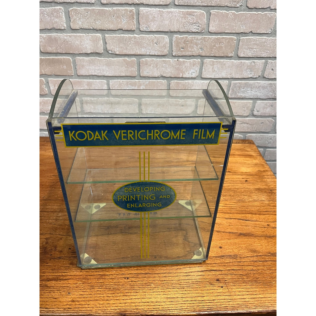Vintage Kodak Verichrome Film Glass Store Display Advertising Shelf
