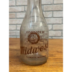 Vintage Midwest Milk Bottle With Wisconsin Facts Plymouth, Wisconsin University of WI One Quart