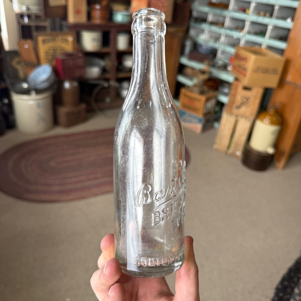 Bartz Brothers Brillion Wis Embossed 7-1/2 Soda Bottle Brillion Wisconsin