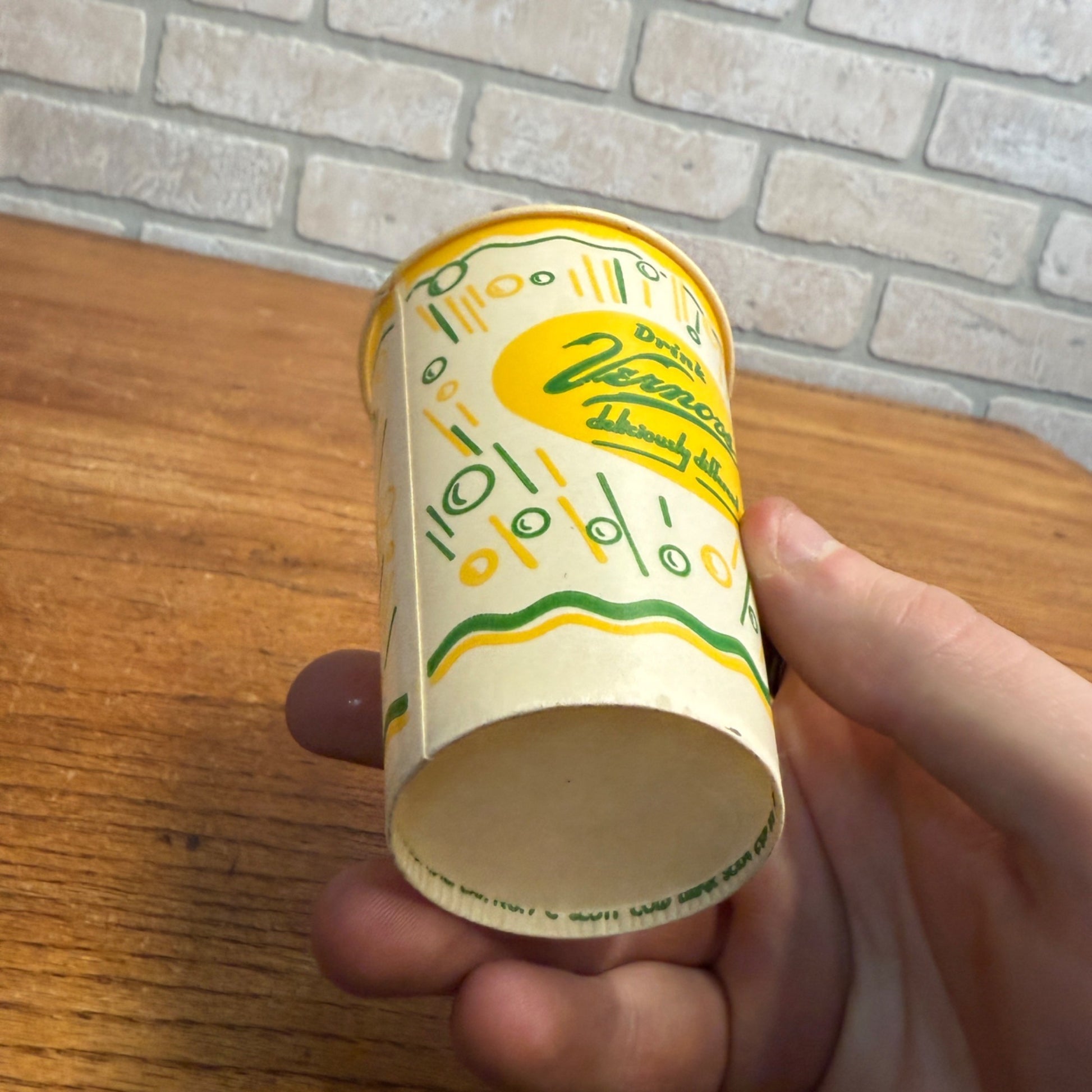 Vintage Vernors Ginger Ale Soda Paper Wax Promotional Cup 3.75"
