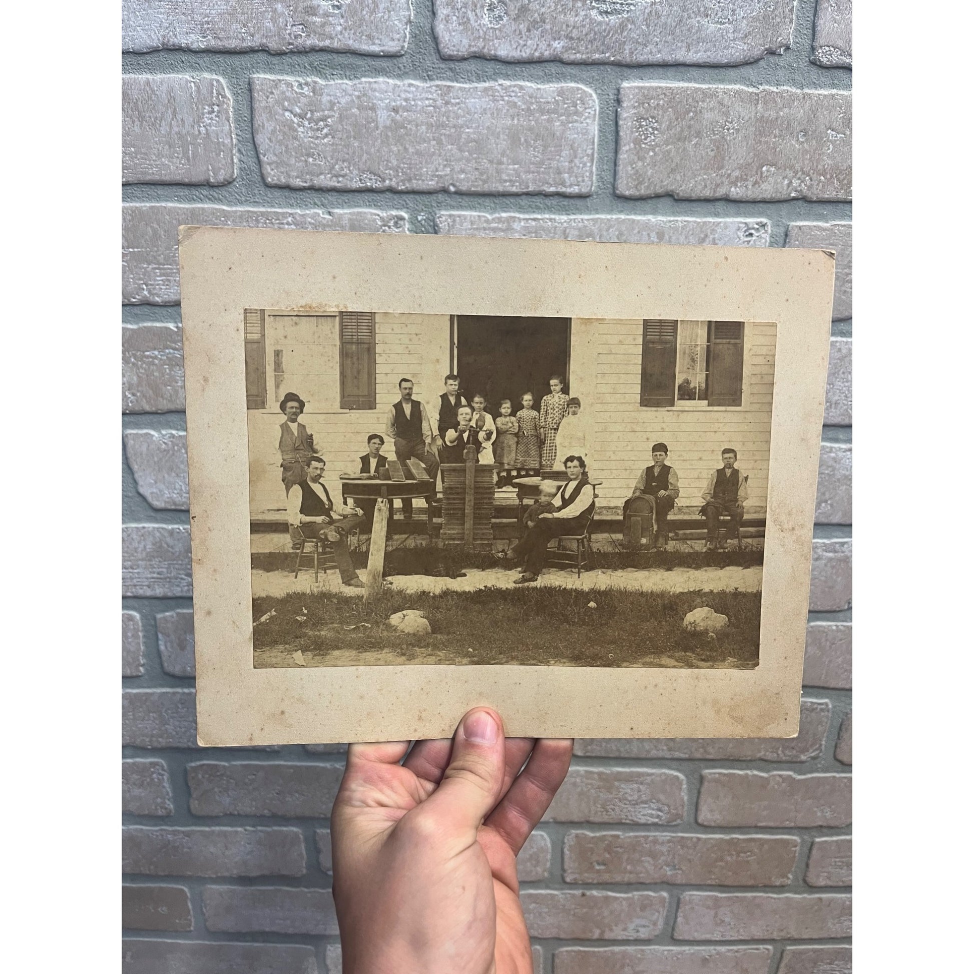 Antique Vintage Cabinet Photo Cigar Makers Work Shop Cigar Molds