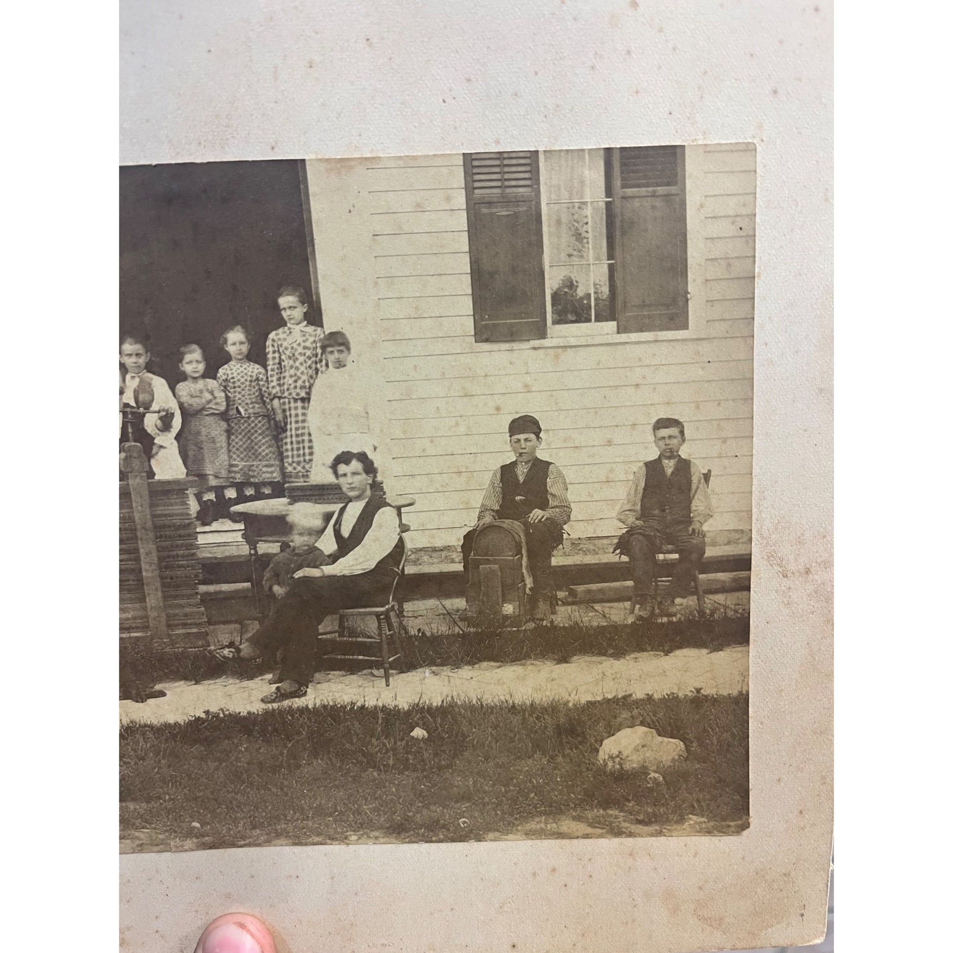 Antique Vintage Cabinet Photo Cigar Makers Work Shop Cigar Molds