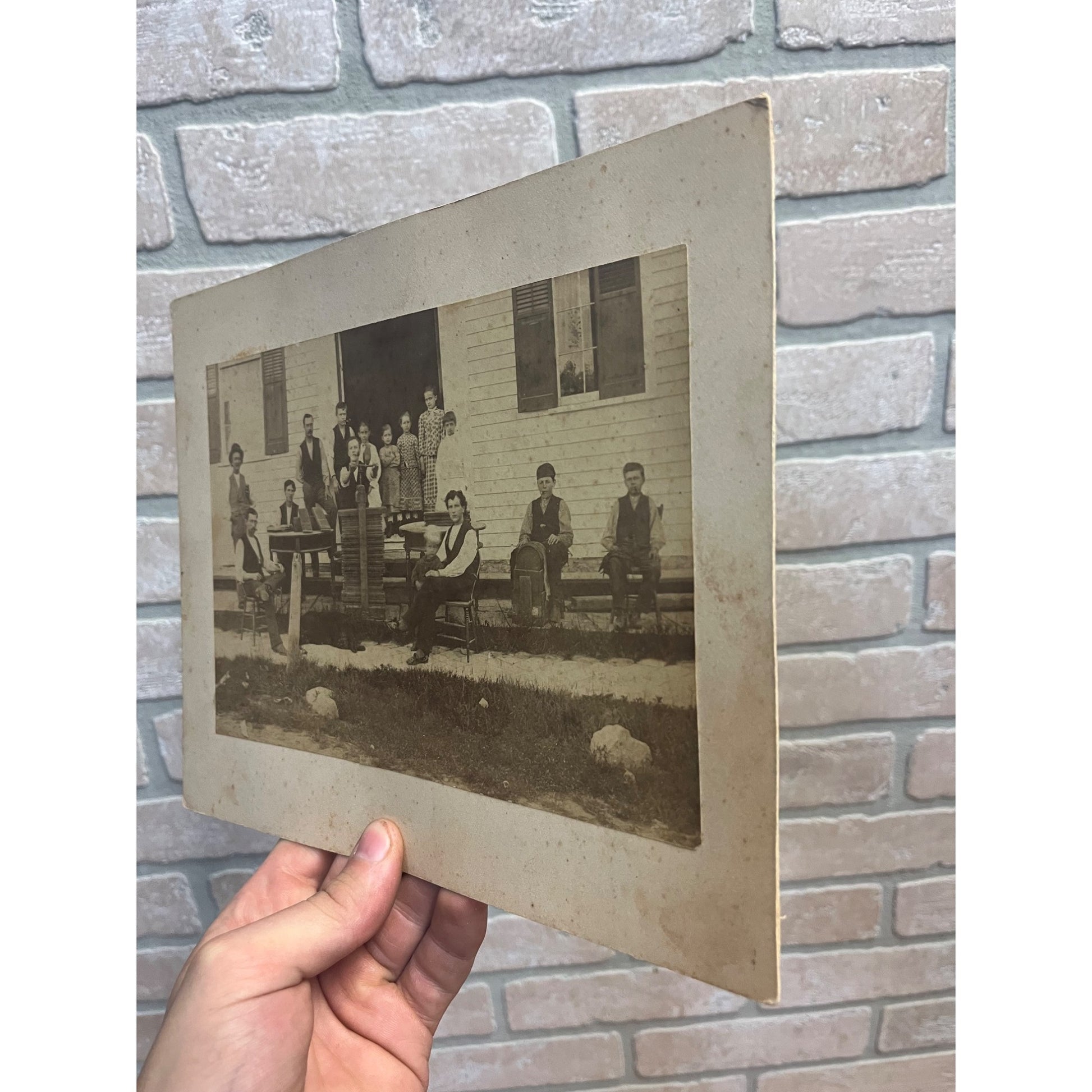 Antique Vintage Cabinet Photo Cigar Makers Work Shop Cigar Molds