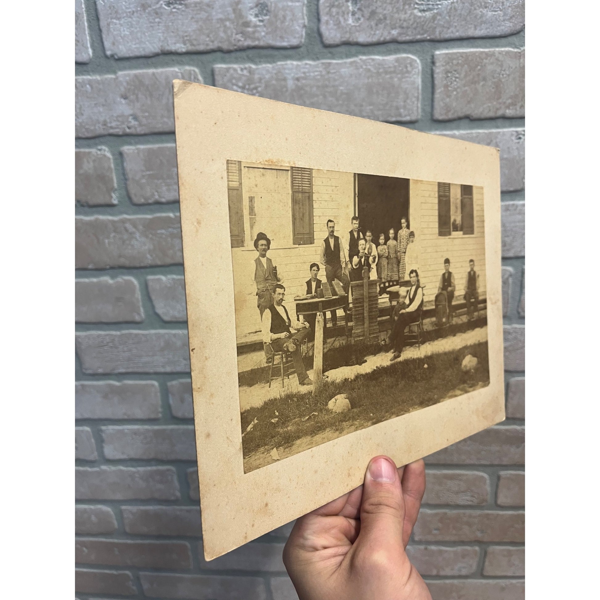 Antique Vintage Cabinet Photo Cigar Makers Work Shop Cigar Molds