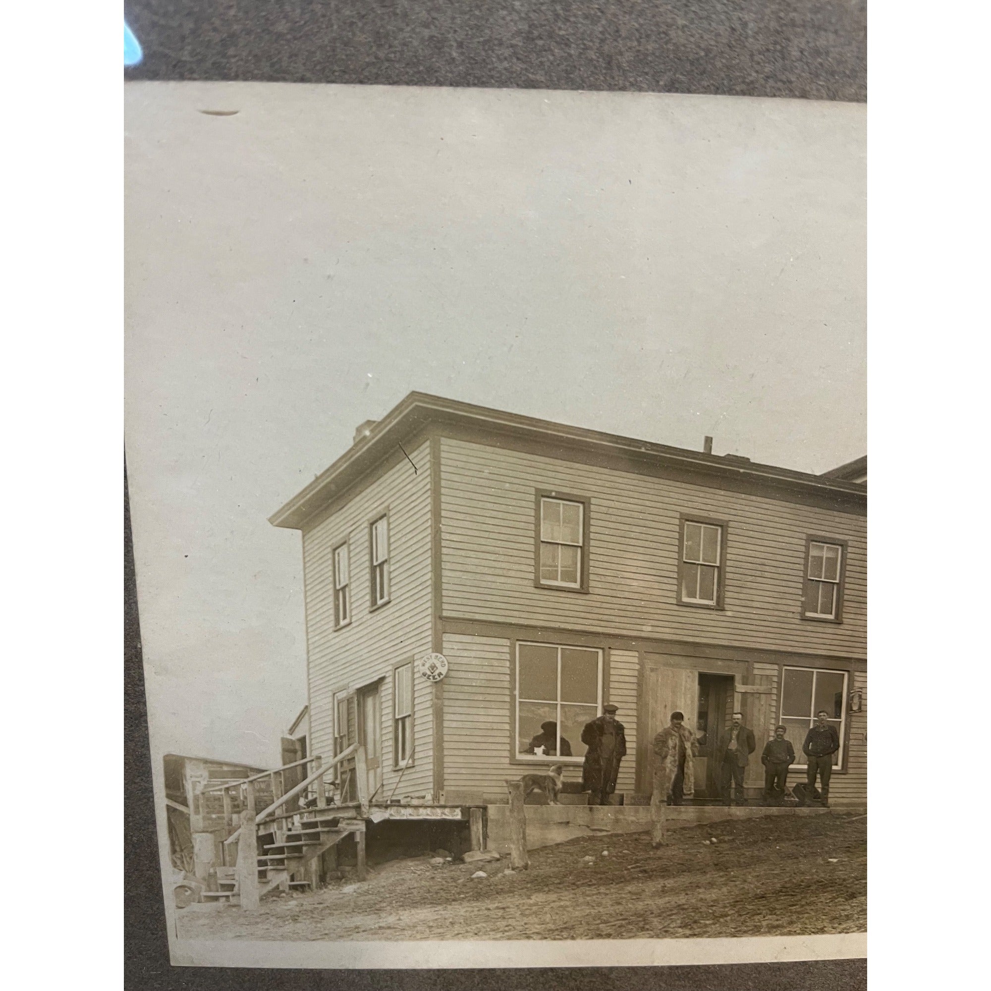 Antique 1900s Harlow's Saloon Boltonville, WI Wisconsin Tramp Folk Art Wood Frame