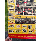Original WW2 1940s How Steel is Made US Homefront Propaganda Poster WWII Vintage