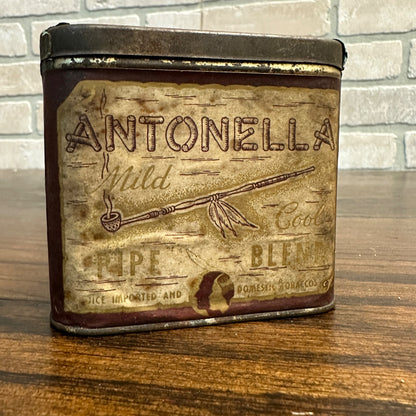 Scarce 1908 "Antonella" Vertical 1oz Pocket Tobacco Tin Can Grand Rapids Mich.