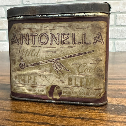 Scarce 1908 "Antonella" Vertical 1oz Pocket Tobacco Tin Can Grand Rapids Mich.