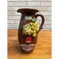 Vintage Barsottini Chianti Vino Decanter - Italy 1964 Empty Textured Leaf Jug