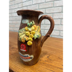Vintage Barsottini Chianti Vino Decanter - Italy 1964 Empty Textured Leaf Jug