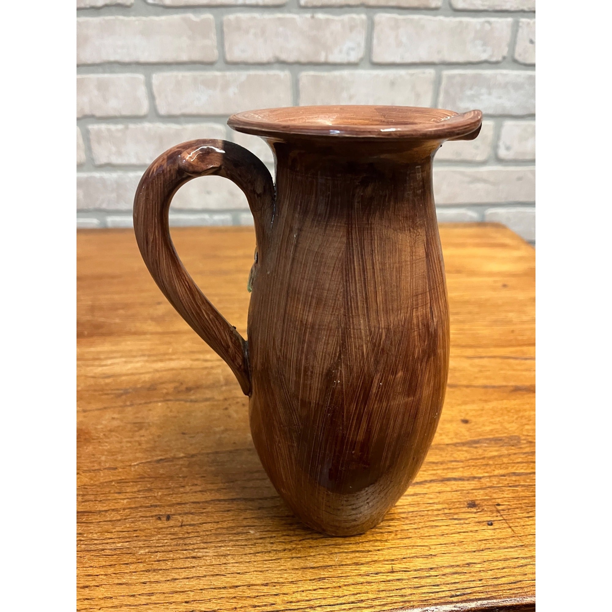 Vintage Barsottini Chianti Vino Decanter - Italy 1964 Empty Textured Leaf Jug