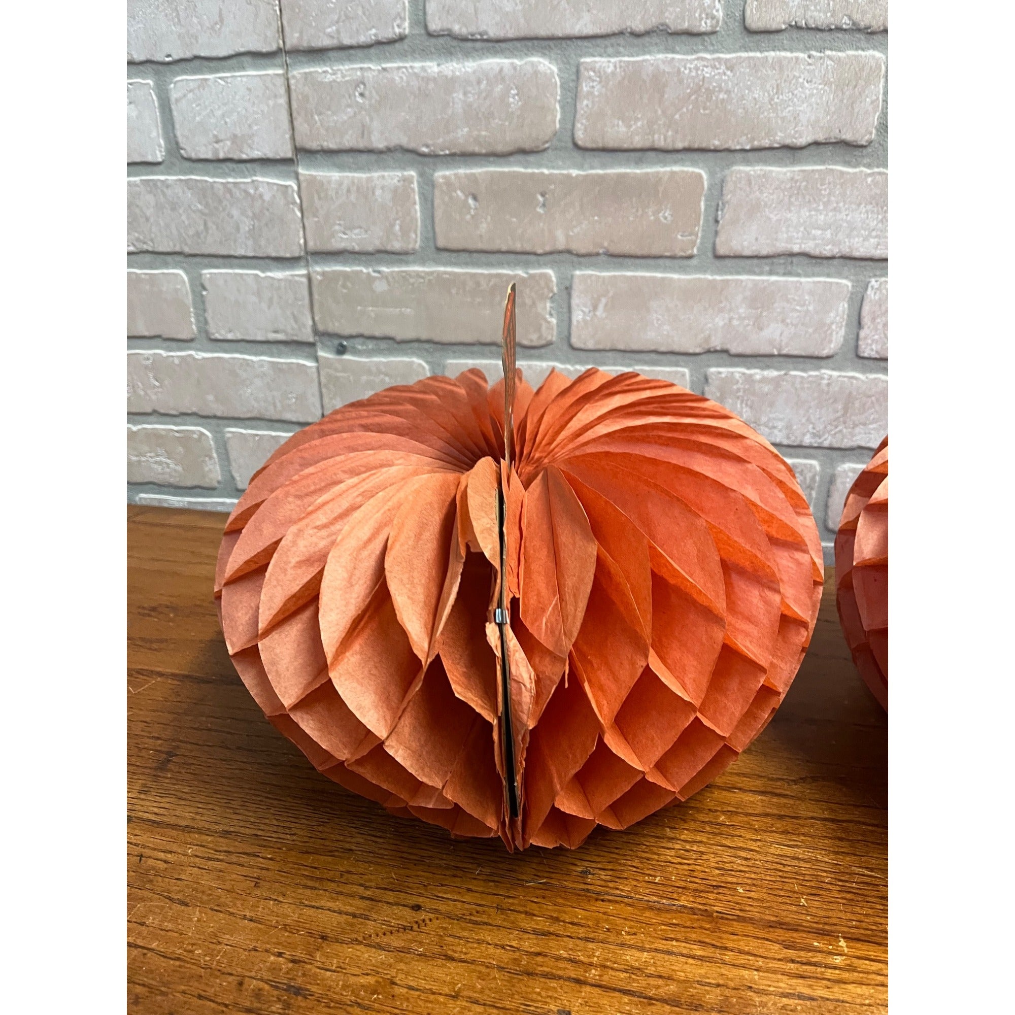 Vintage Beistle Halloween Orange Honeycomb Crepe Pumpkins Hanging Decor