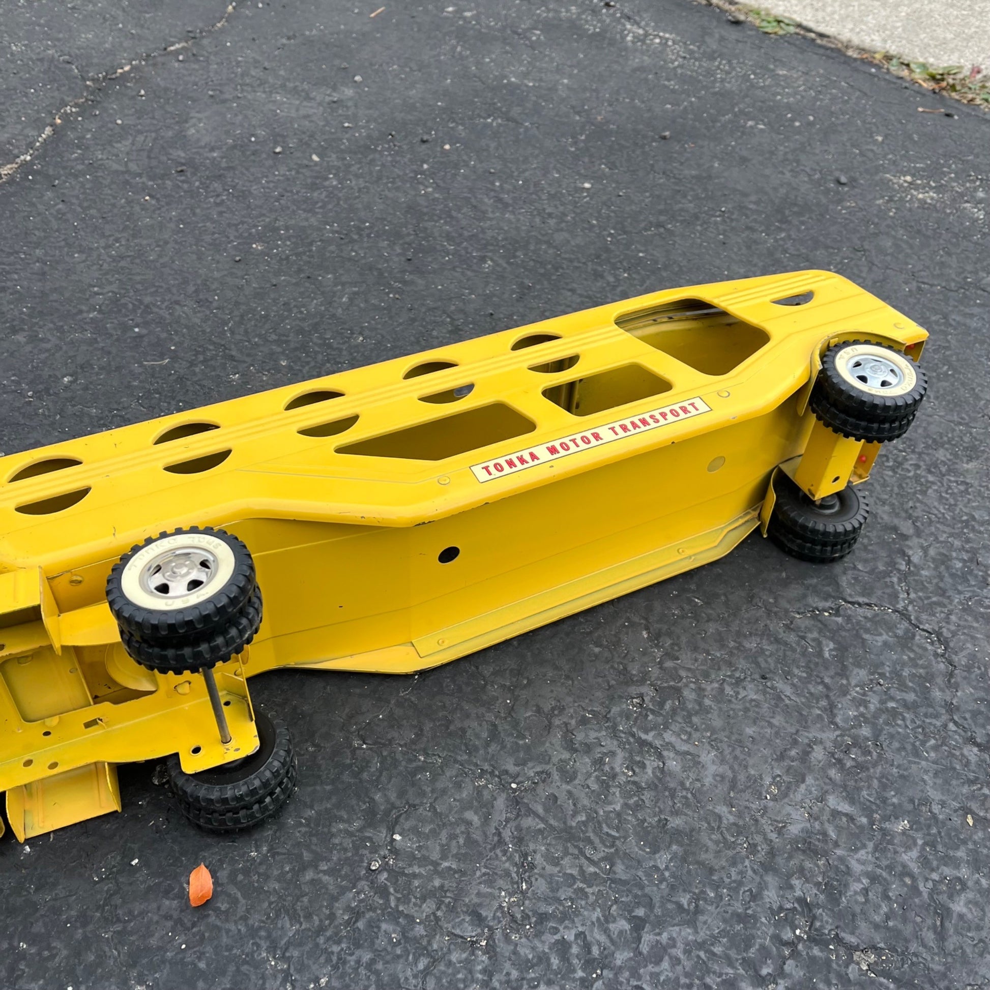 Vintage 1960s Tonka Car Hauler Semi Truck Yellow Pressed Steel Toy