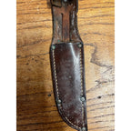 Remington RH 73 Fixed Blade Knife, Genuine Stag, Original Leather Sheath 8"