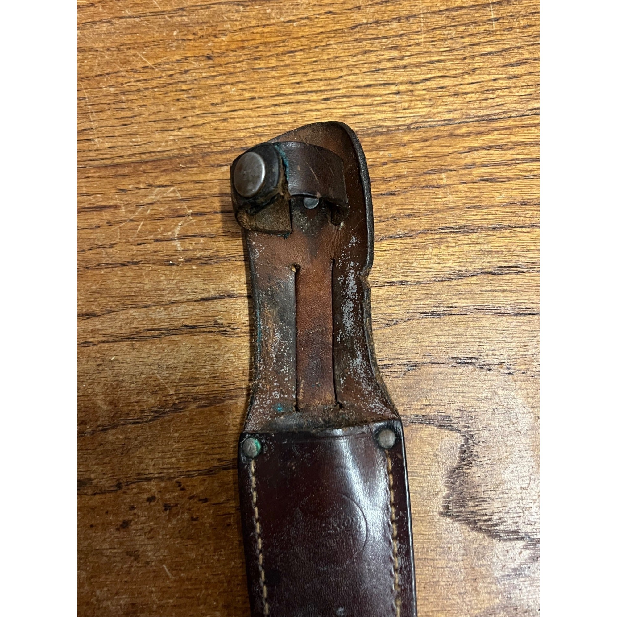 Remington RH 73 Fixed Blade Knife, Genuine Stag, Original Leather Sheath 8"