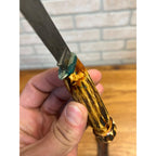 Remington RH 73 Fixed Blade Knife, Genuine Stag, Original Leather Sheath 8"