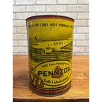 Vintage Pennzoil Liberty Bell 5 Quart Motor Oil Tin Can Owls United Air Lines