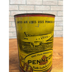 Vintage Pennzoil Liberty Bell 5 Quart Motor Oil Tin Can Owls United Air Lines