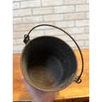 Antique Primitive 1900s Small Tin Berry Bucket Pail w/ Handle Farmhouse Country