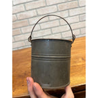 Antique Primitive 1900s Small Tin Berry Bucket Pail w/ Handle Farmhouse Country