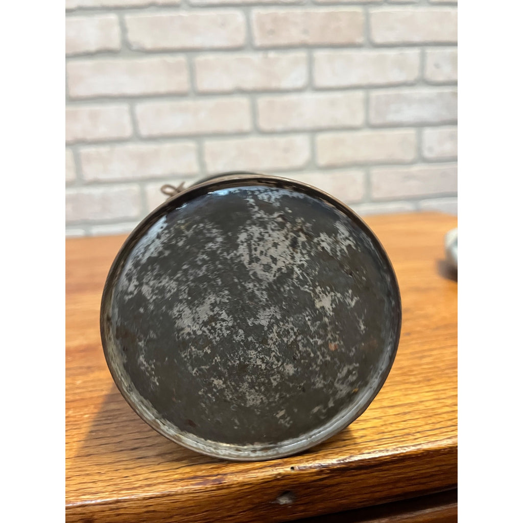 Antique Primitive 1900s Small Tin Berry Bucket Pail w/ Handle Farmhouse Country