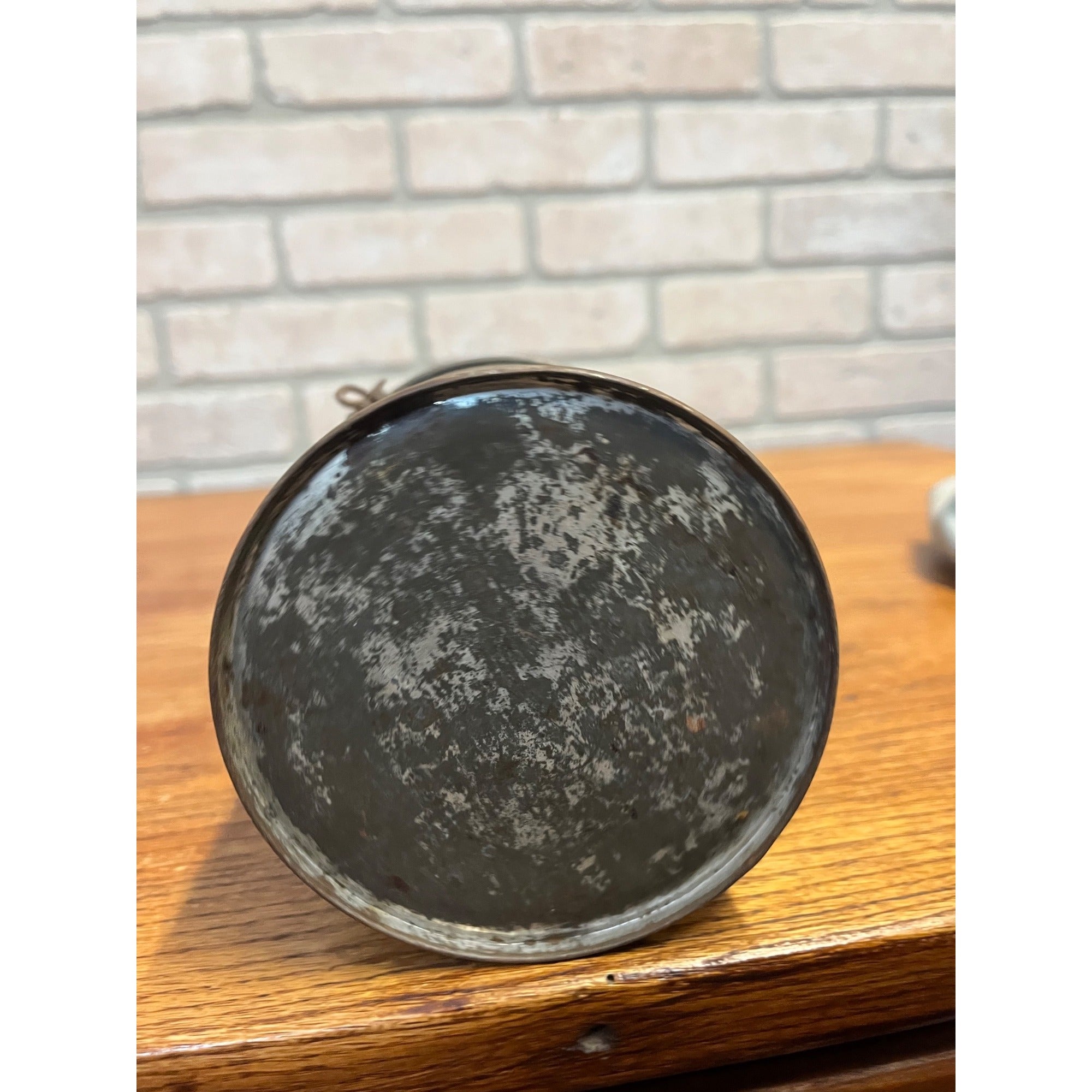 Antique Primitive 1900s Small Tin Berry Bucket Pail w/ Handle Farmhouse Country