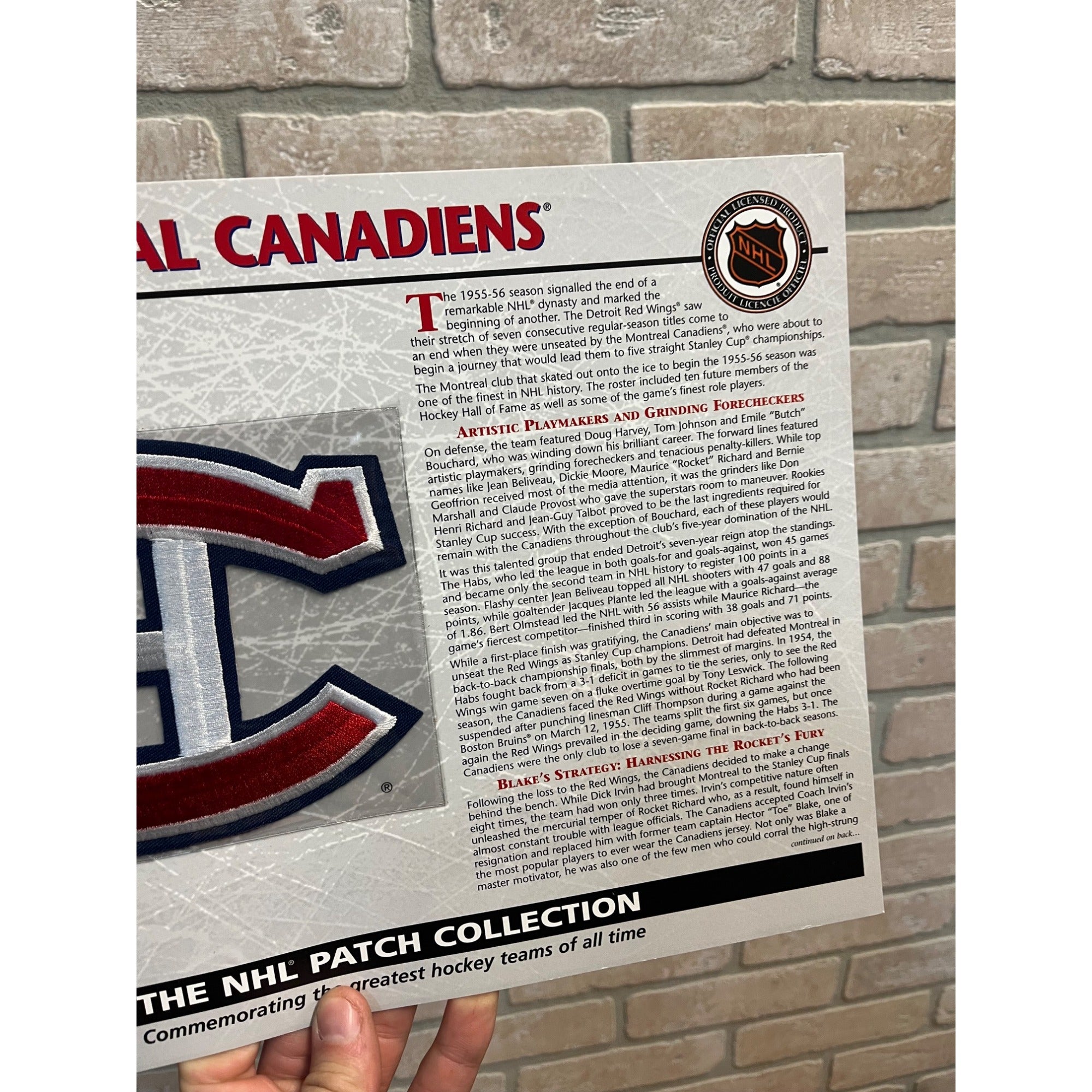 Willabee & Ward 1956 Montreal Canadiens Hockey Patch Greatest ALL TIME Vintage