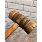 Antique Boat Ship Building Caulking Barrel Mallet Wood & Iron