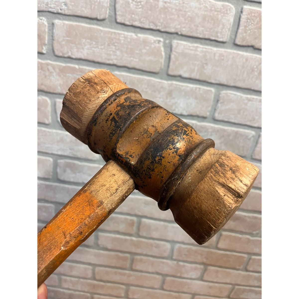 Antique Boat Ship Building Caulking Barrel Mallet Wood & Iron