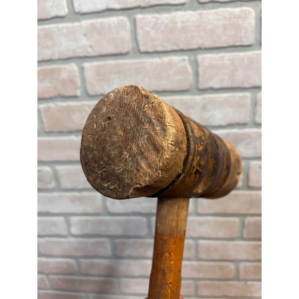 Antique Boat Ship Building Caulking Barrel Mallet Wood & Iron