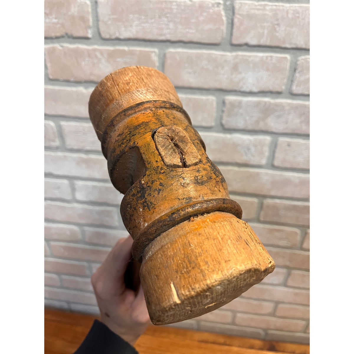 Antique Boat Ship Building Caulking Barrel Mallet Wood & Iron