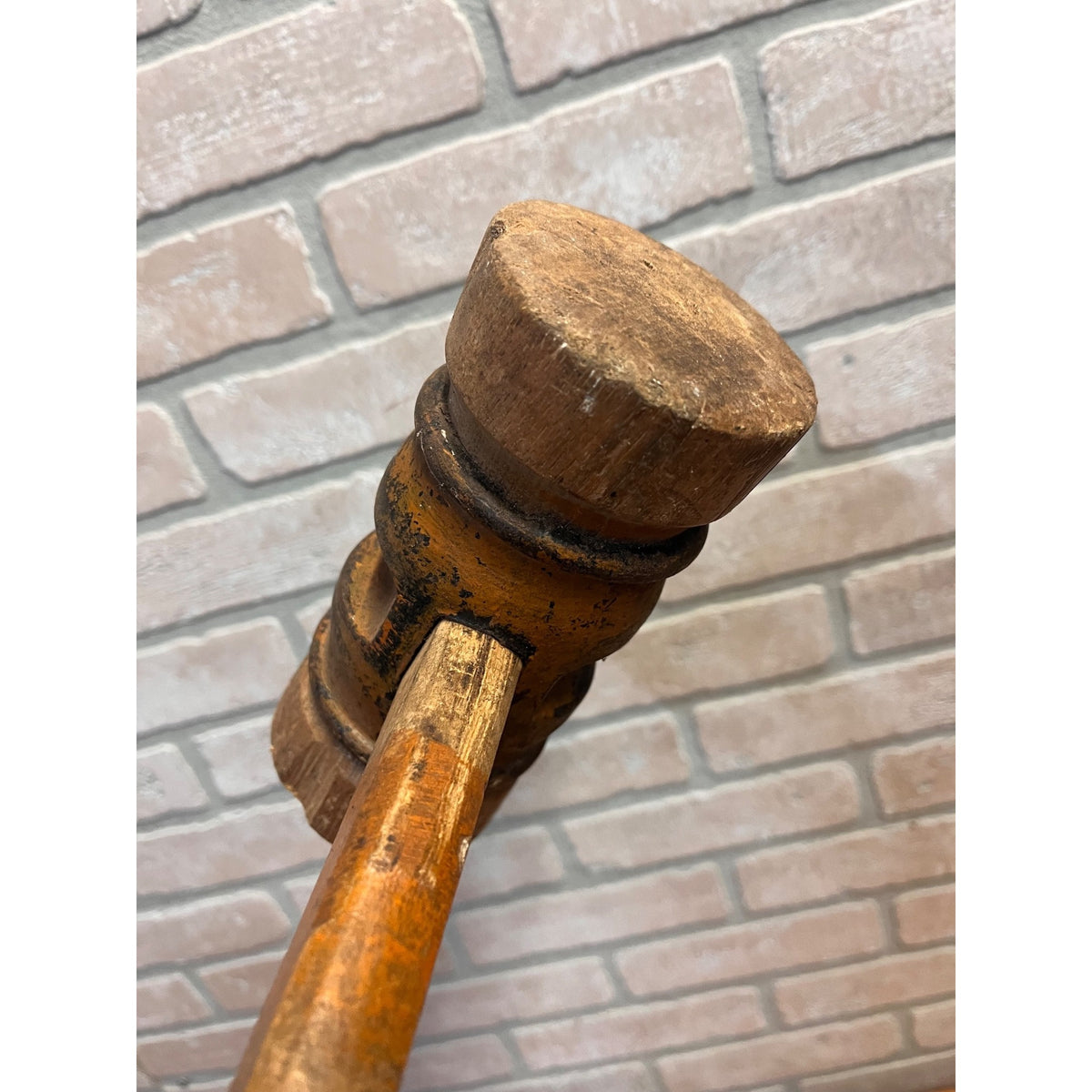 Antique Boat Ship Building Caulking Barrel Mallet Wood & Iron
