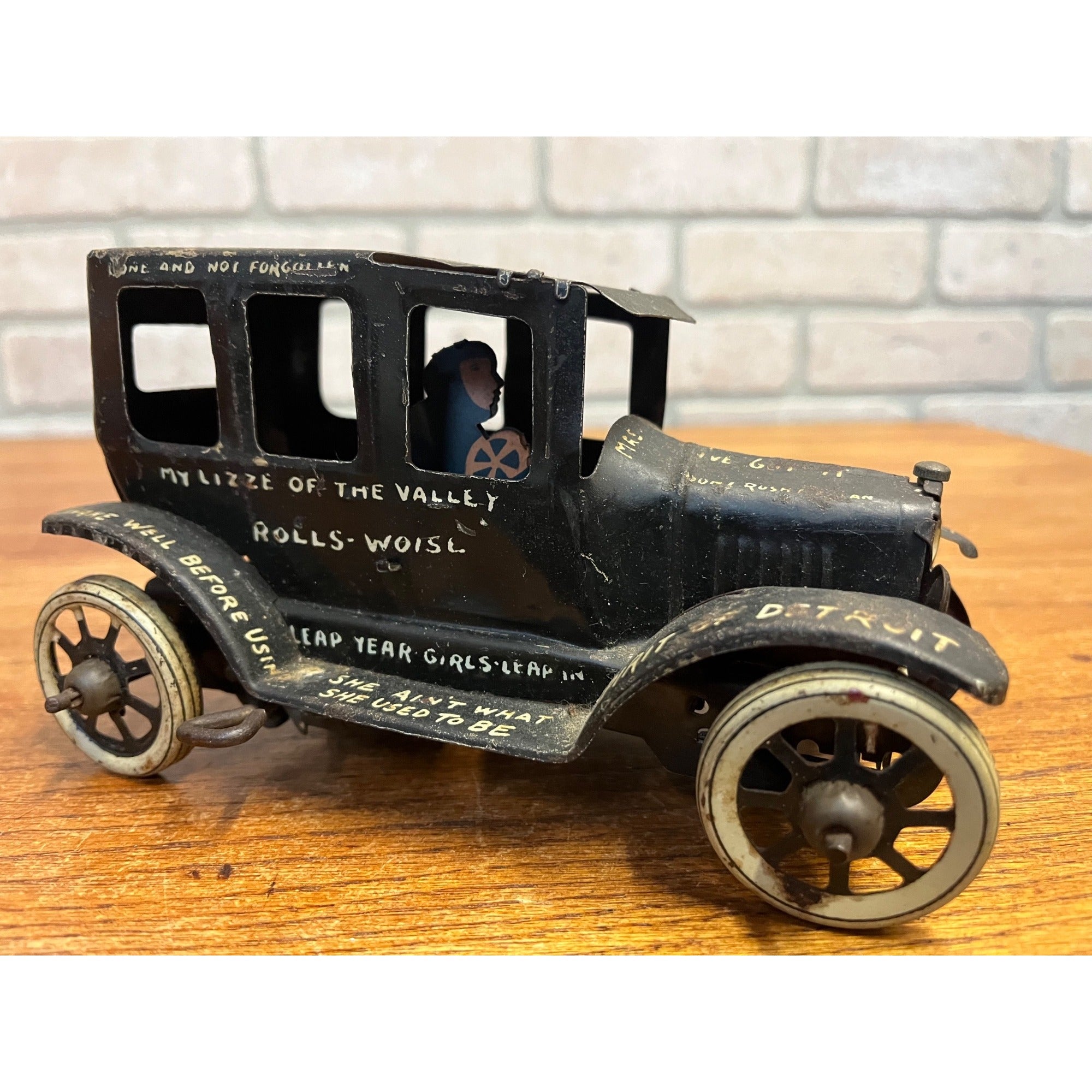 Vintage Marx Litho Tin Windup Toy - Limping Lizzie Jalopy Car - Not Working