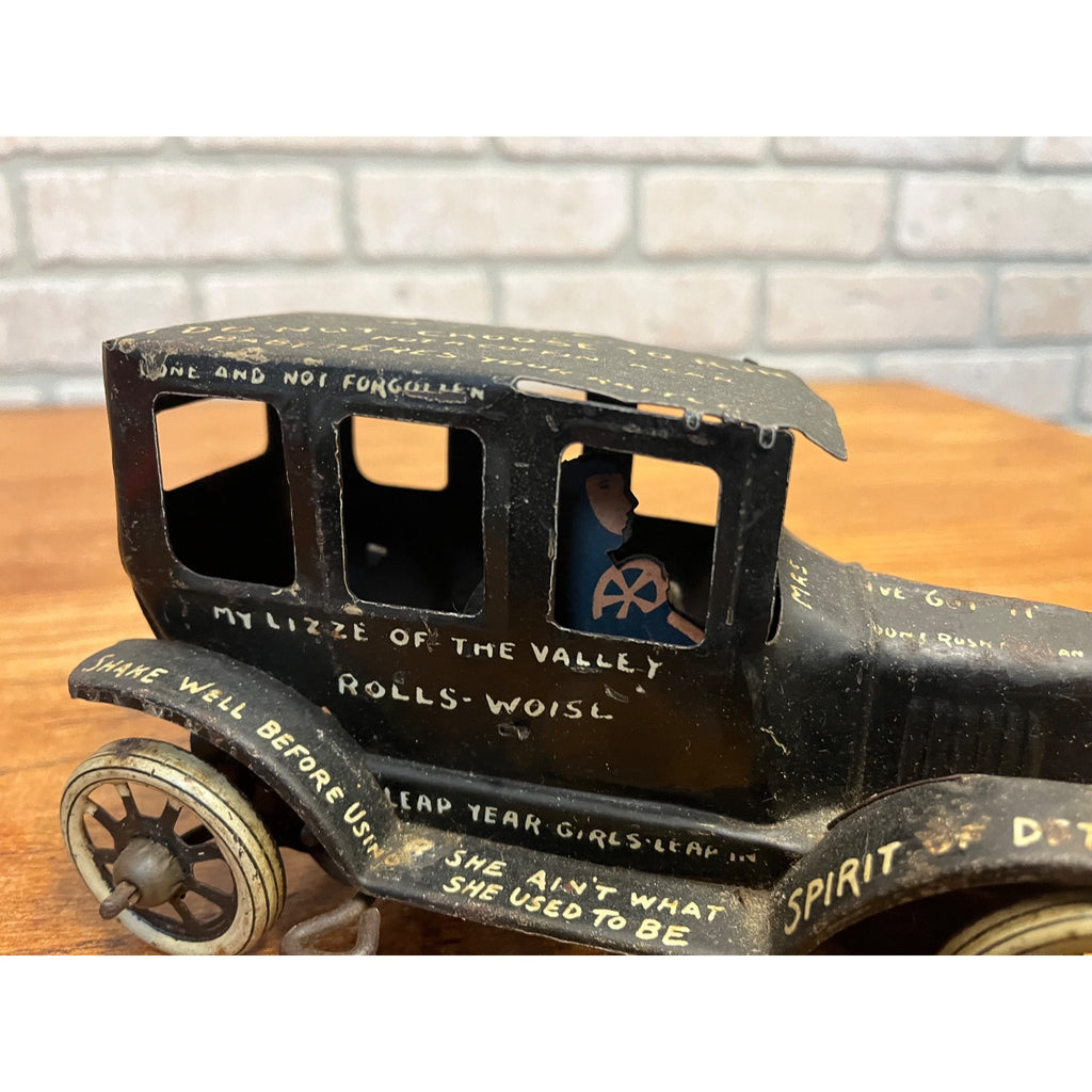 Vintage Marx Litho Tin Windup Toy - Limping Lizzie Jalopy Car - Not Working