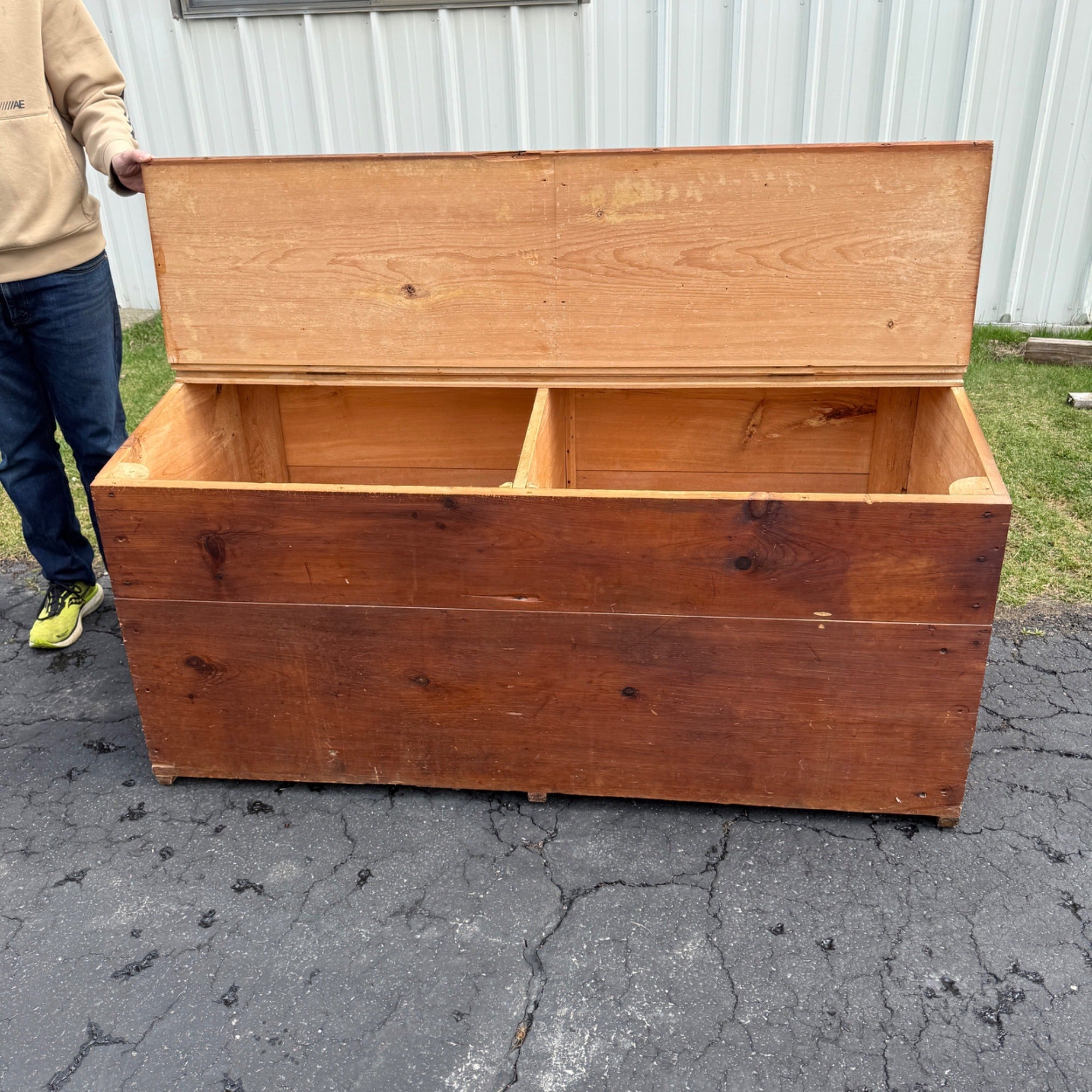 Antique Primitive 19th c. Large Feed / Grain Bin Chest Country Store Farmhouse