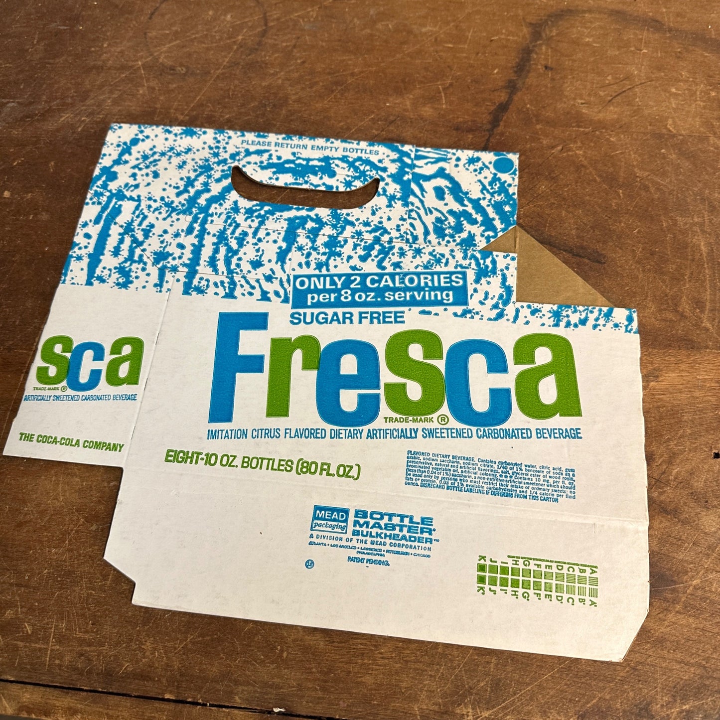 Vintage Fresca Soda Cardboard Six Pack Carton Carrier Advertising Bottle Holder