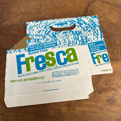 Vintage Fresca Soda Cardboard Six Pack Carton Carrier Advertising Bottle Holder