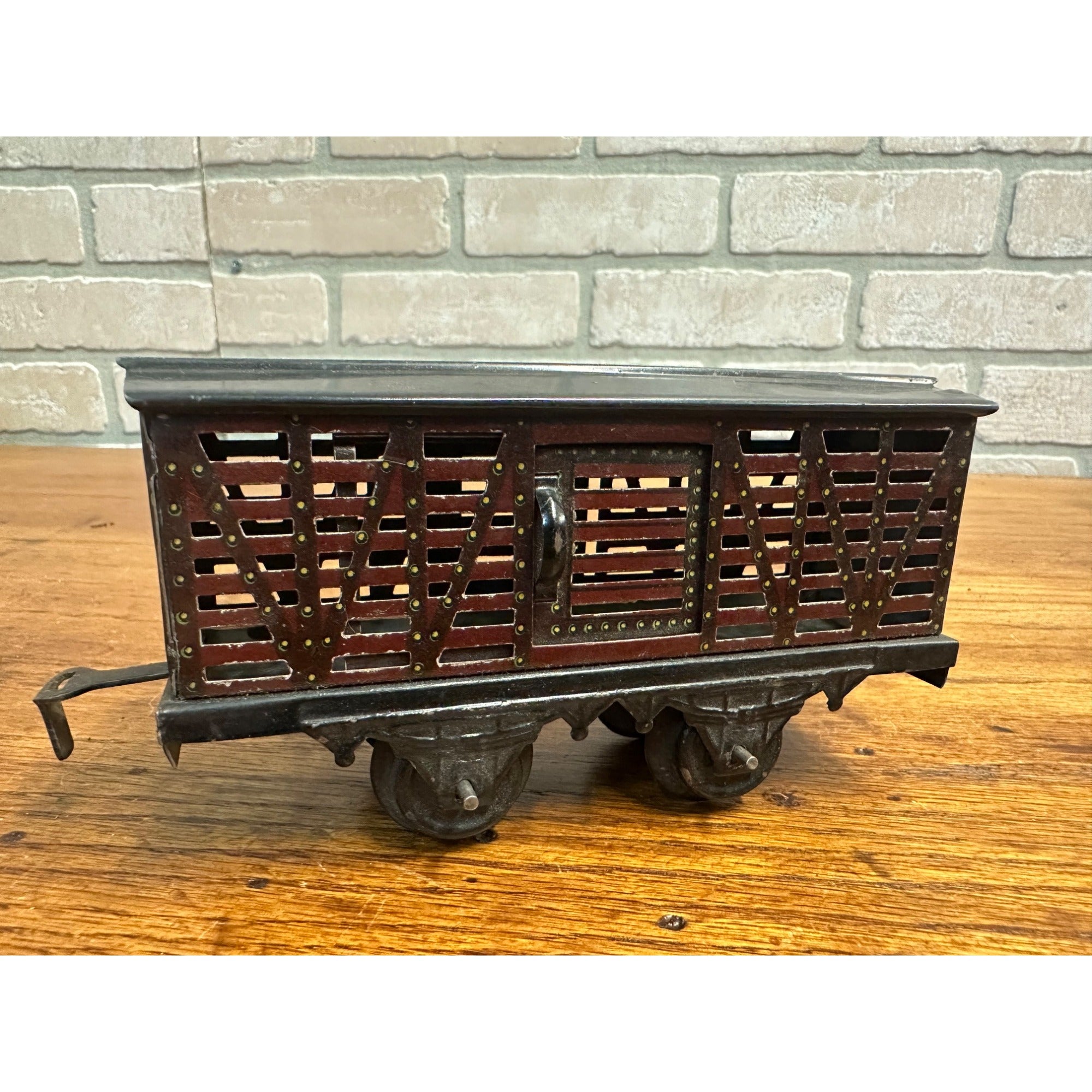 Vintage Bing GBN Bavaria Tin Litho O Scale Train Cattle Car Wagon BW