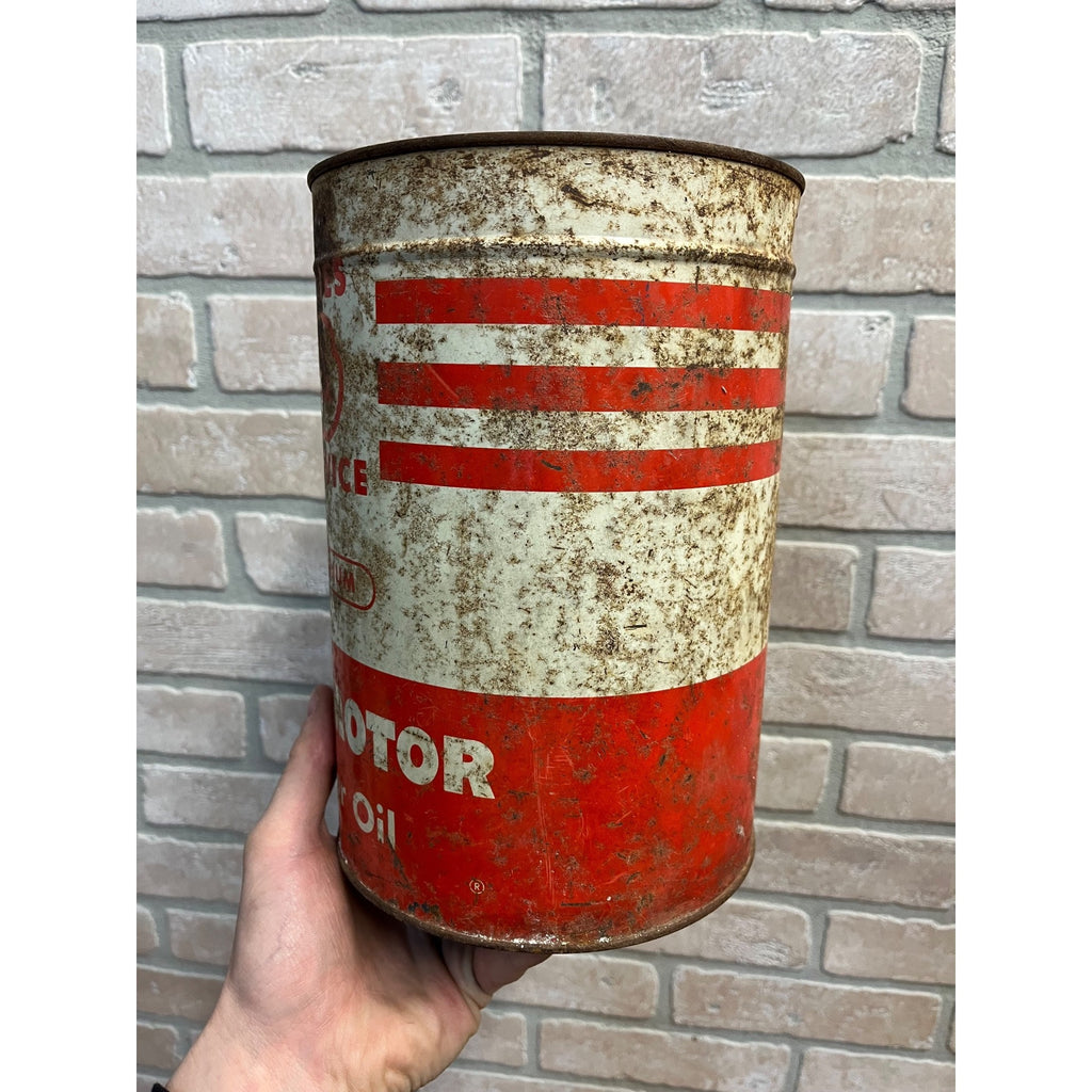 1940s Cities Service Can Premium Koolmotor 5 Quart Oil Red White