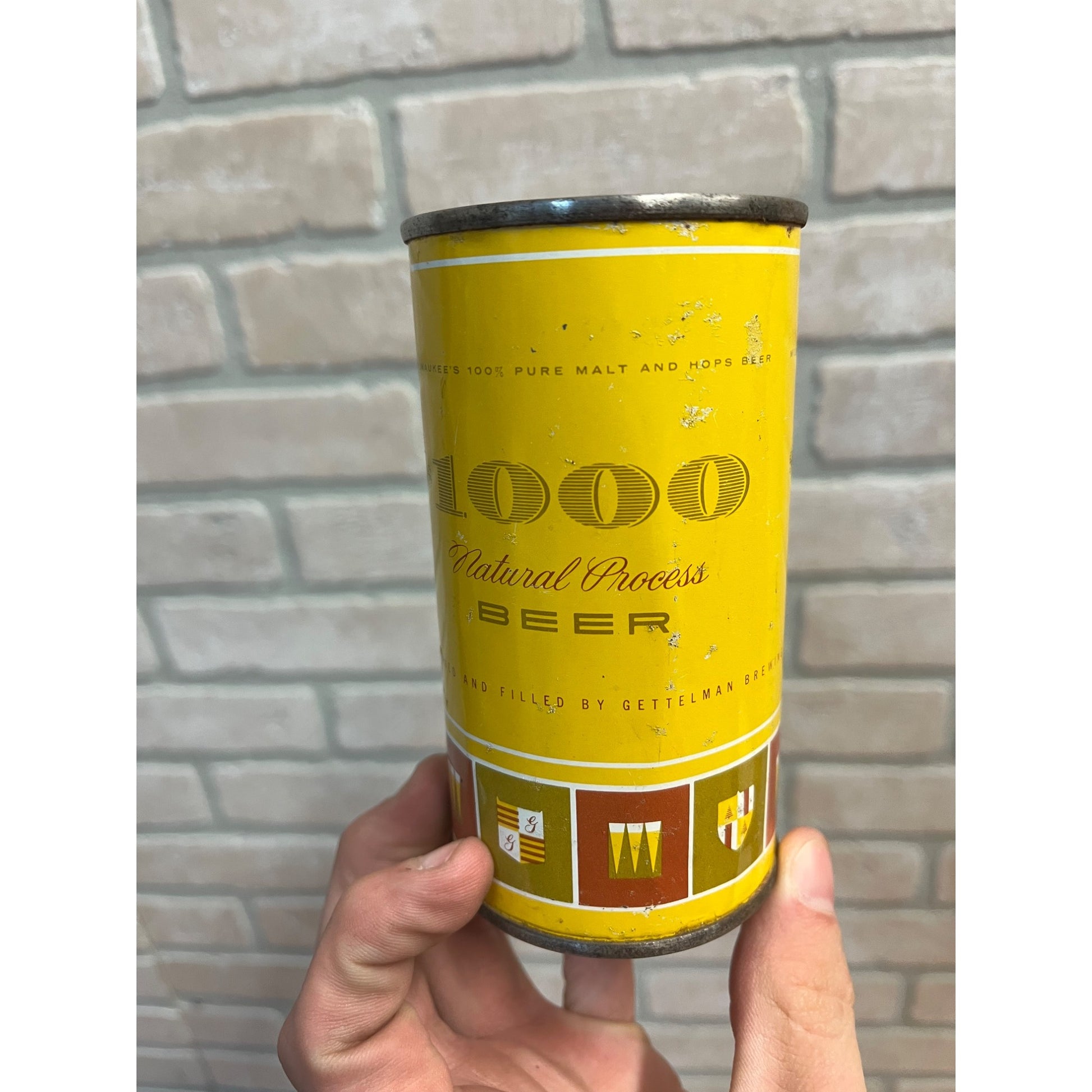 Vintage Gettelman $1000 Natural Process 12oz Beer Can Flat Milwaukee Wis