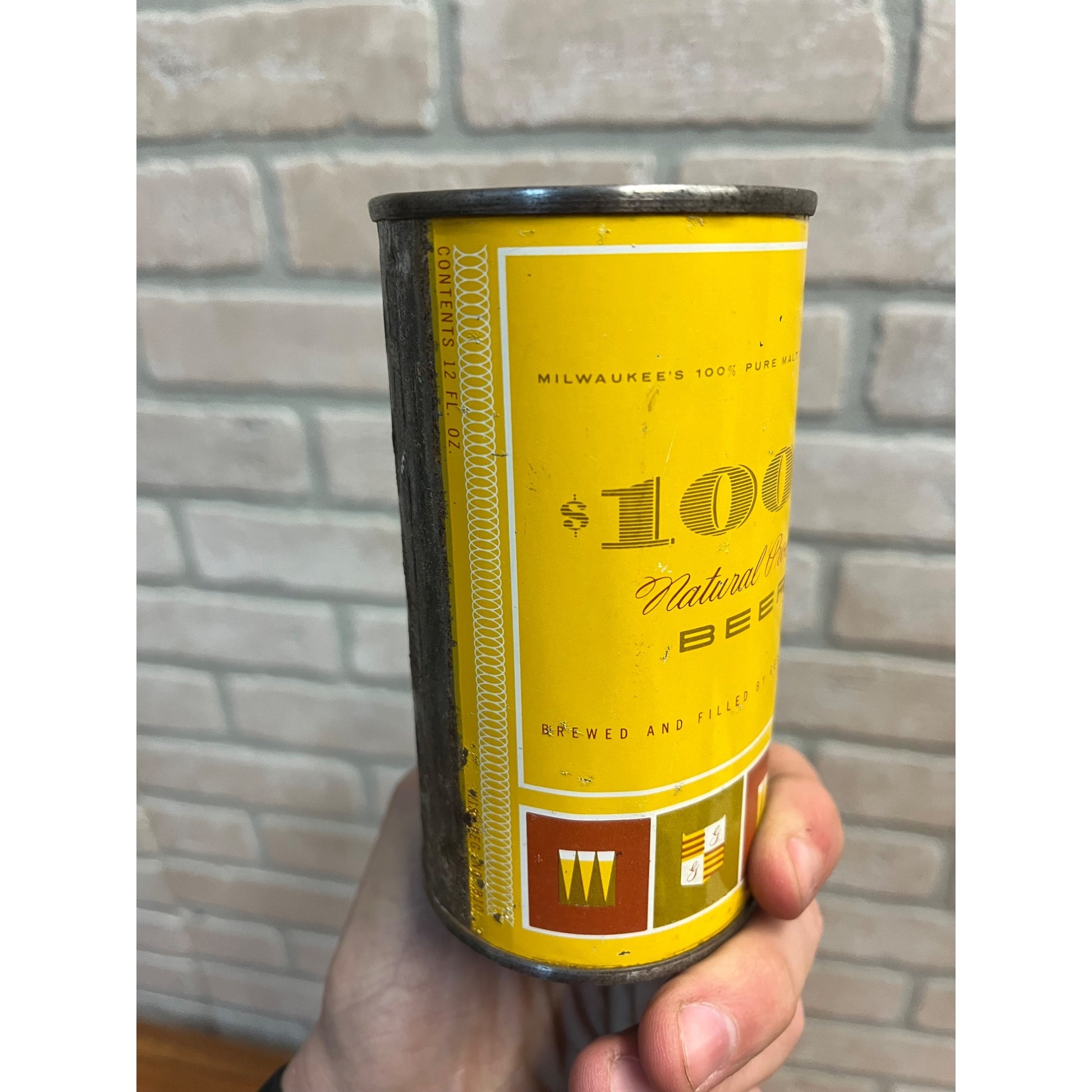 Vintage Gettelman $1000 Natural Process 12oz Beer Can Flat Milwaukee Wis