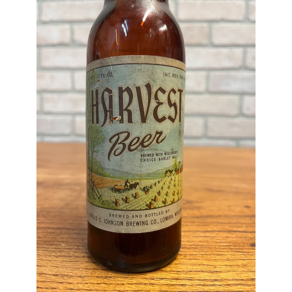 Vintage Harvest Beer IRTP Label 12oz Bottle Harold C. Johnson Lomira WI Wis