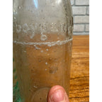 Vintage Lot of 2 Lakeside Sheboygan Wiconsin Soda Bottles Twisted Green 7-1/2 and 7 oz