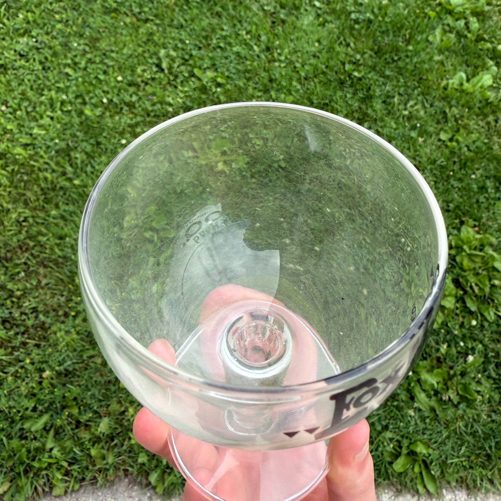 Vintage Fox Head 400 Beer Glass Waukesha Wisconsin Stemmed