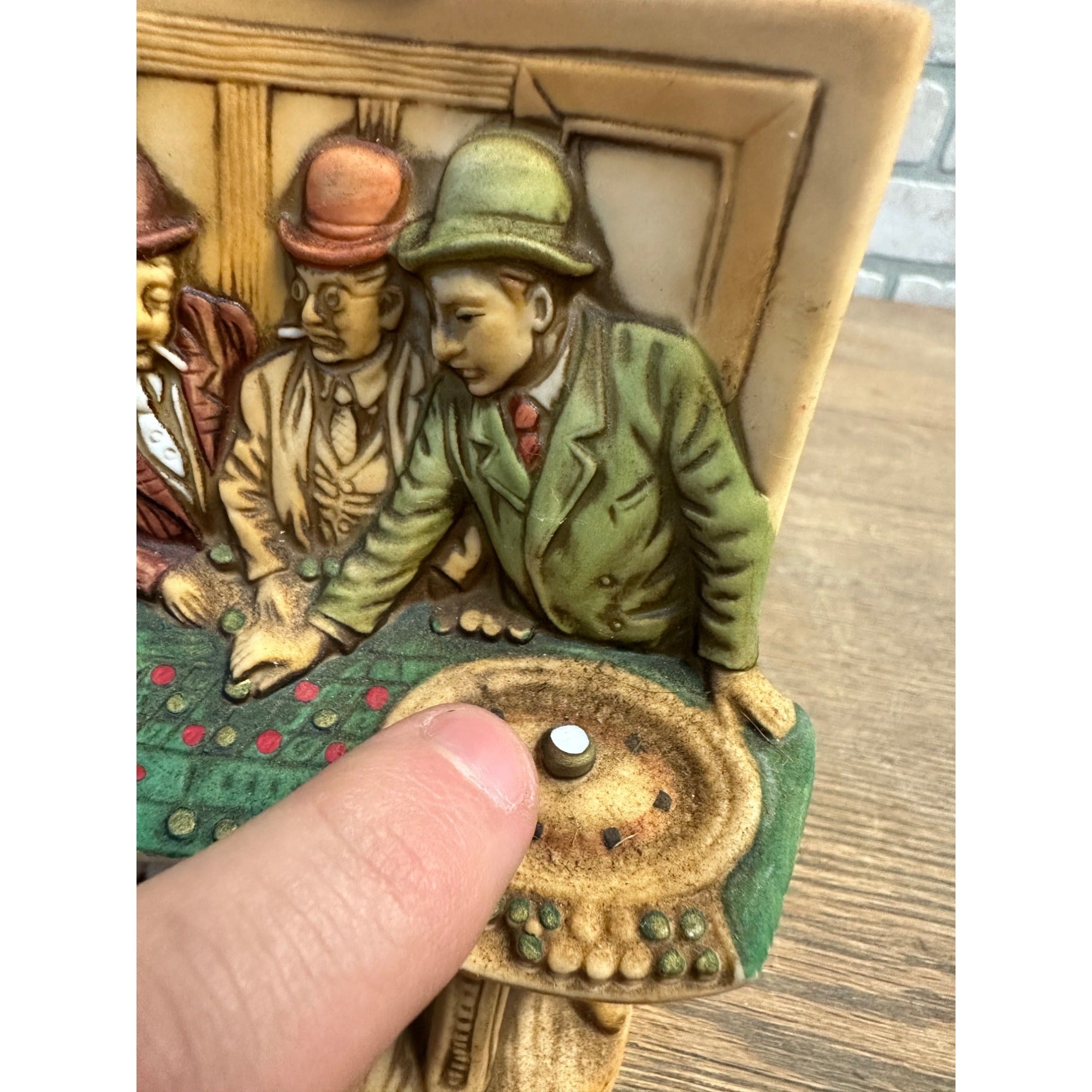 VINTAGE 1975 HAAS BROS NEVADA SALOON ROULETTE TABLE WHISKEY DECANTER EMPTY